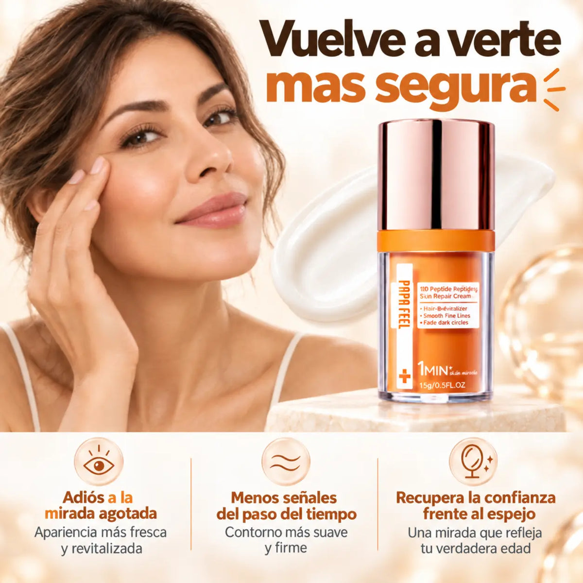 Crema Antiedad PAPA FEEL®| Suaviza la Apariencia del Paso del Tiempo