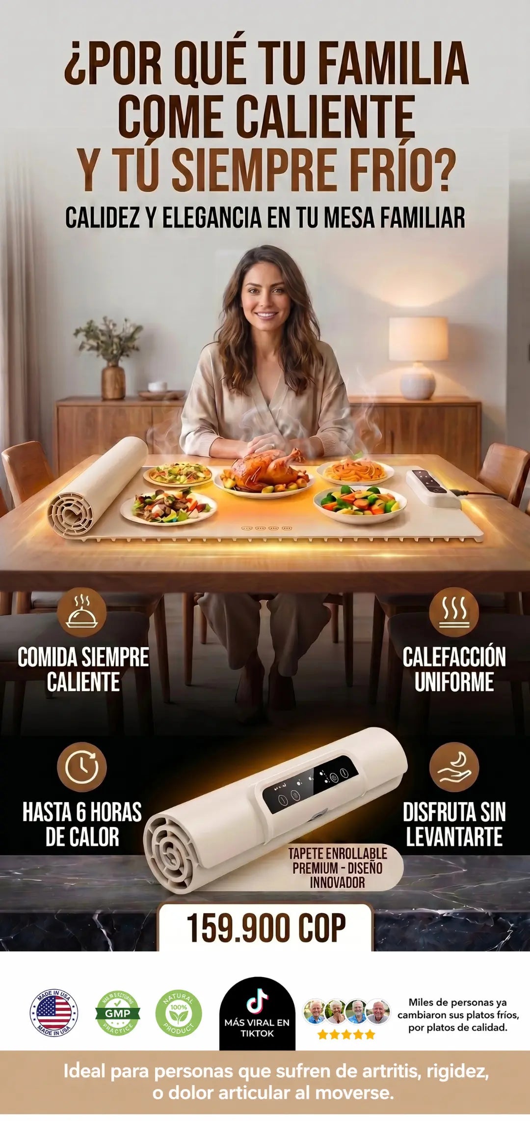 Tapete Calentador Comida Glow