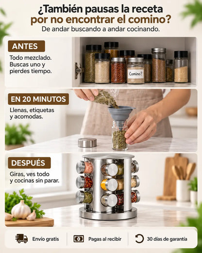 Especiero torre Giratoria - Gira. Lo ves. Lo usas