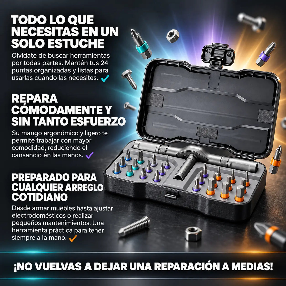 Kit Destornillador Magnetico 24 Pcs® | Repara todo al instante