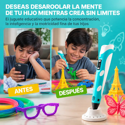 Lapiz de impresión 3D- Creatividad para toda la familia sin limites y sin pantallas