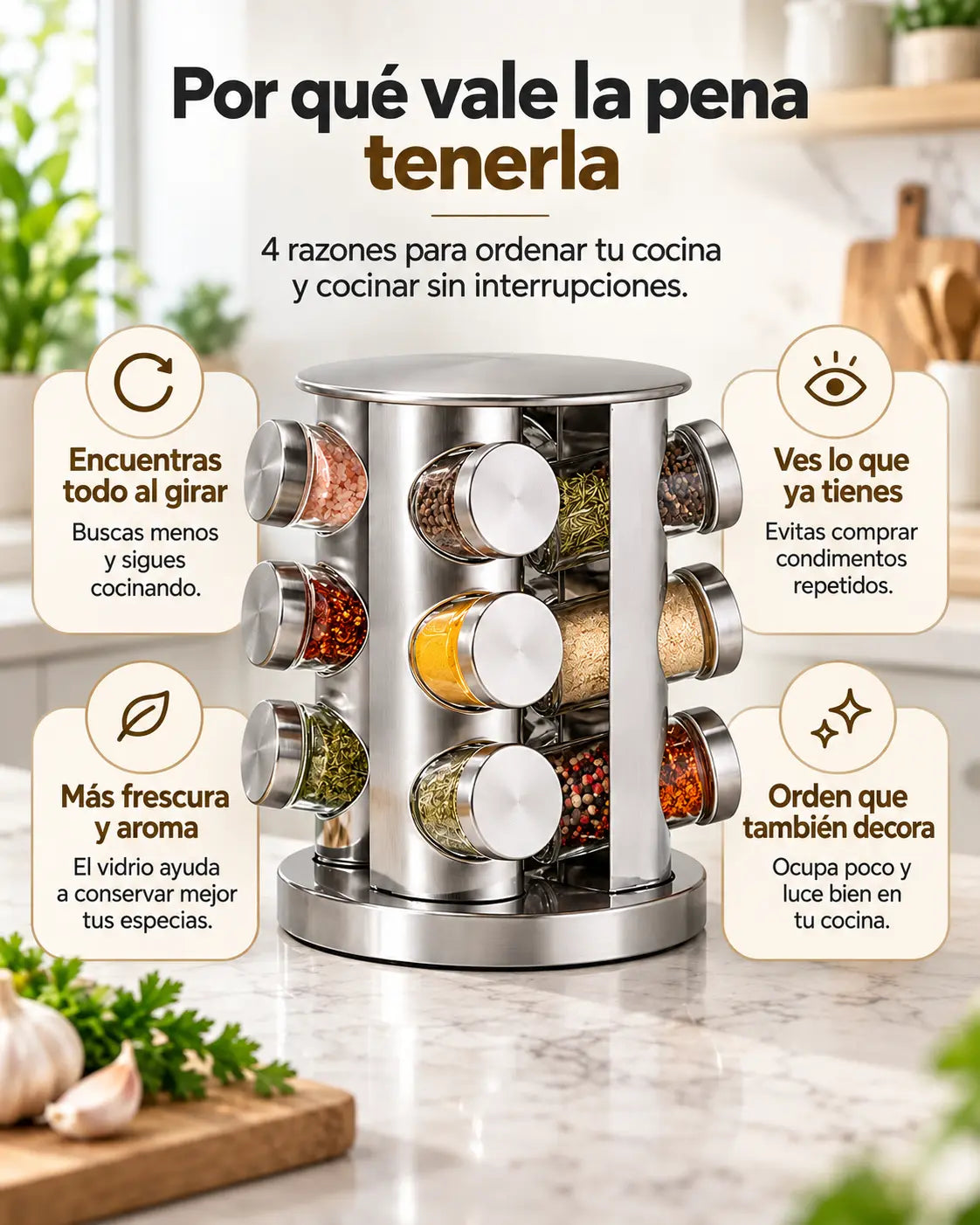 Especiero torre Giratoria - Gira. Lo ves. Lo usas