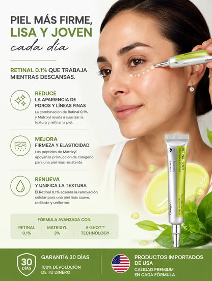 Crema viral Retinal Shot® - vuelve 10 años atrás.